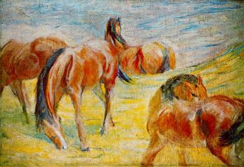 Franz Marc : Grazing Horses
